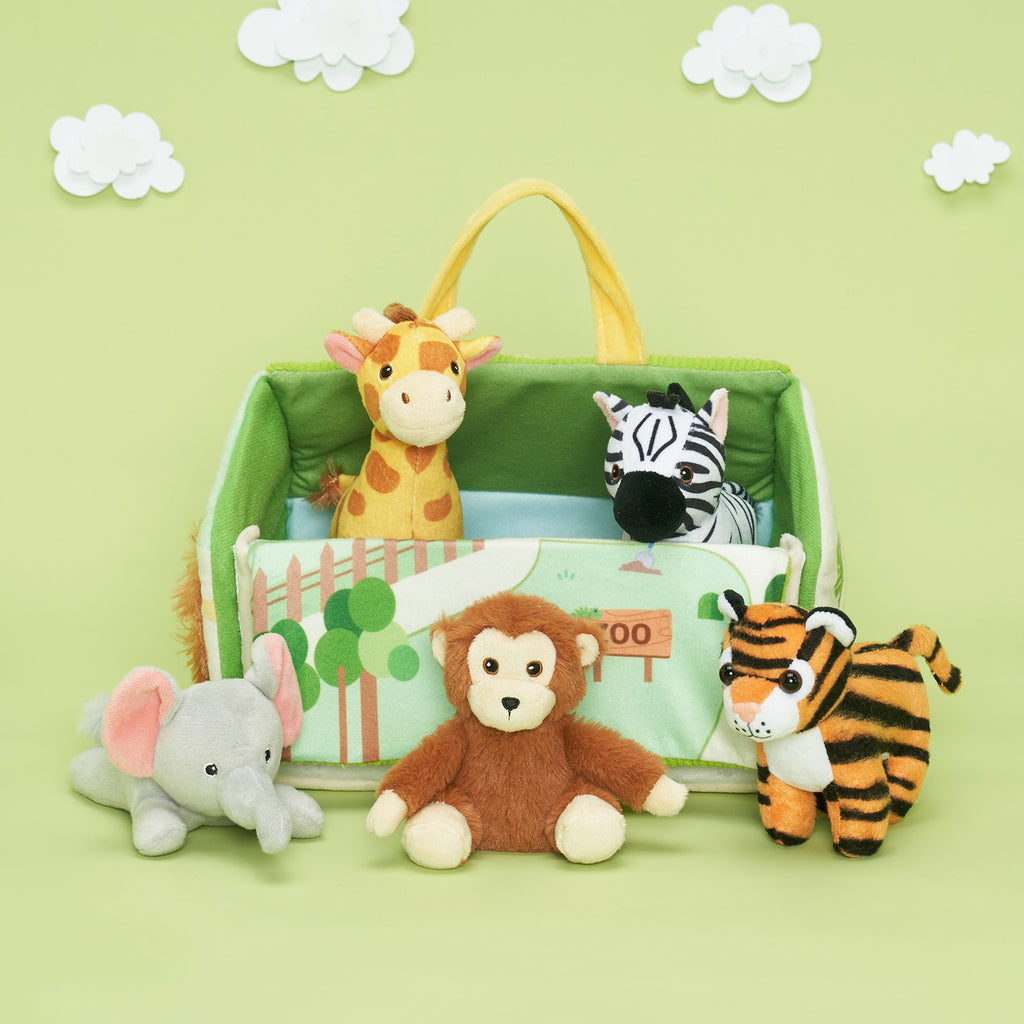 Personalized Portable Fun Plush Zoo House Set