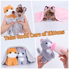 Cargar imagen en el visor de la galería, Personalized Cute Plush Cat House Toy Set with 5 Kittens