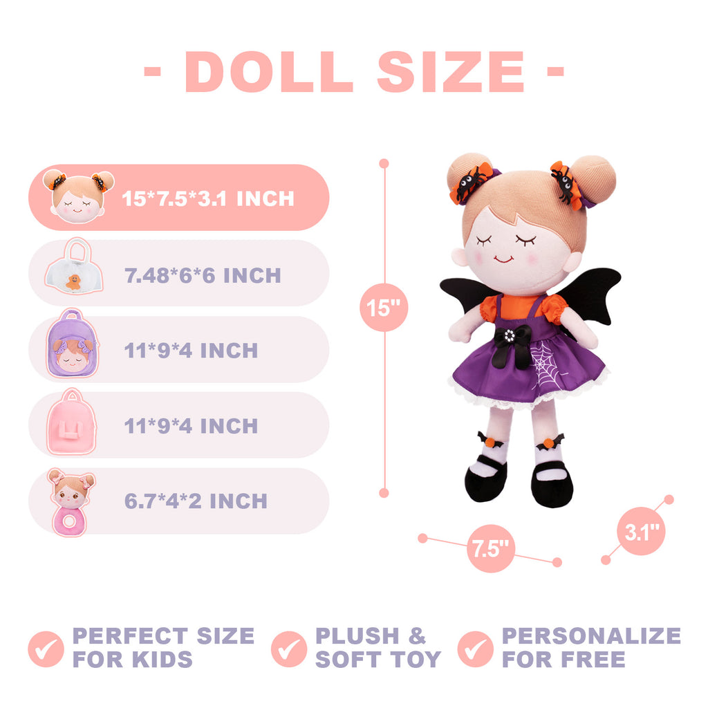 Regalo di Halloween Simpatica piccola strega bambola di peluche personalizzata