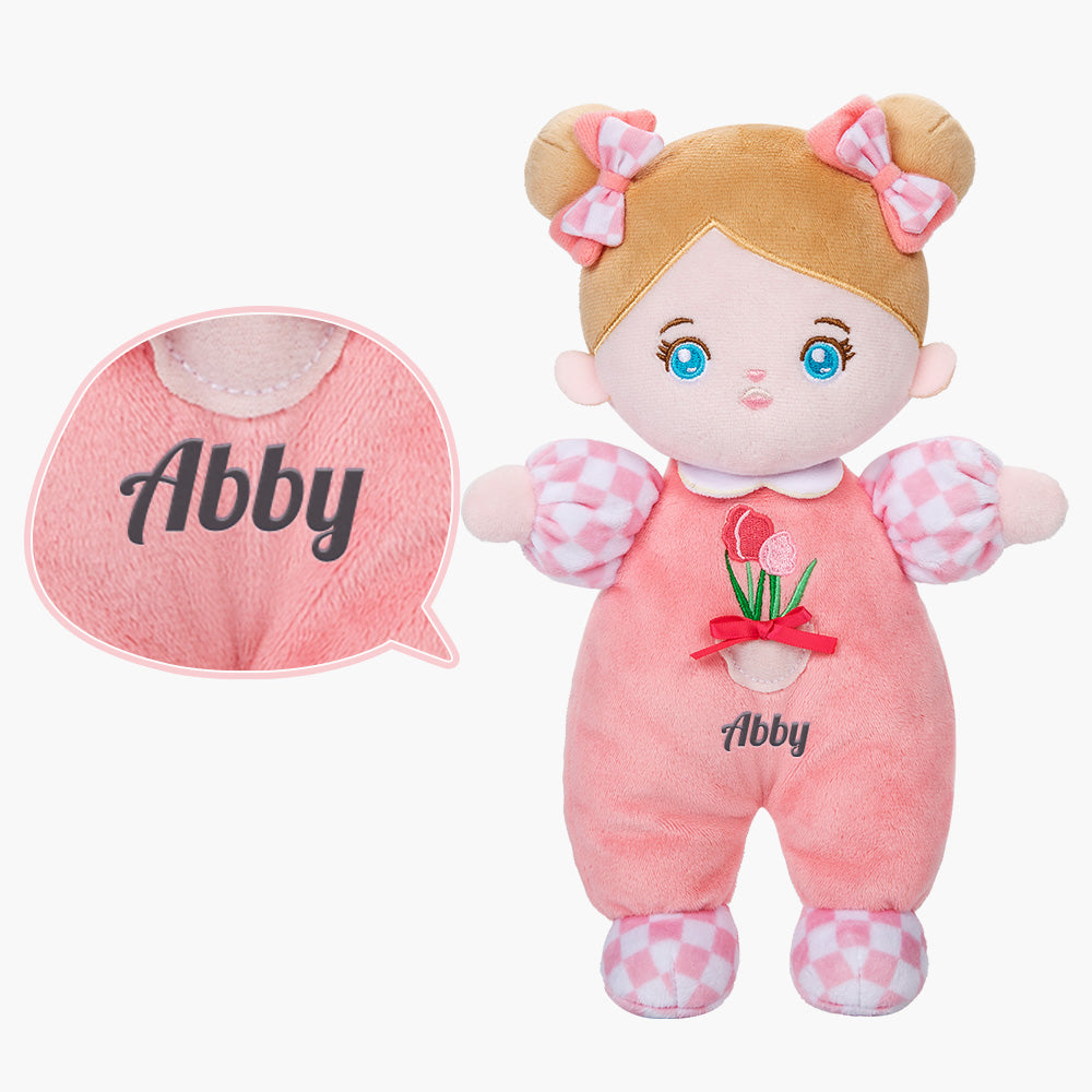 Personalized Doll and 35 Inch Soft Baby Blanket Combo