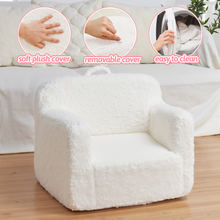 Carica l&#39;immagine nel visualizzatore di Gallery, Cream White Cashmere Sofa Chair for Children