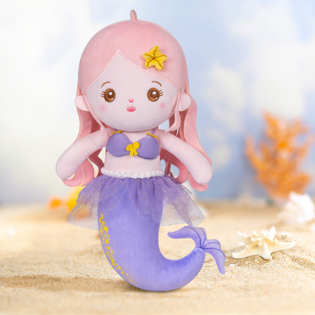 Personalized Mermaid Plush Girl Doll - Purple & Blue