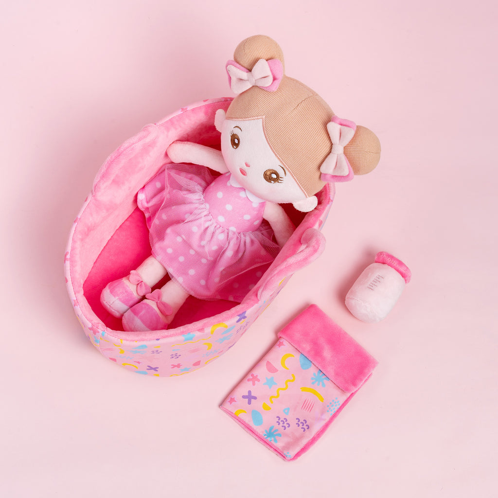 Bambola rosa dolce personalizzata