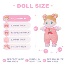 Laden Sie das Bild in den Galerie-Viewer, Personalized 10 Inch Plush Baby Girl Doll