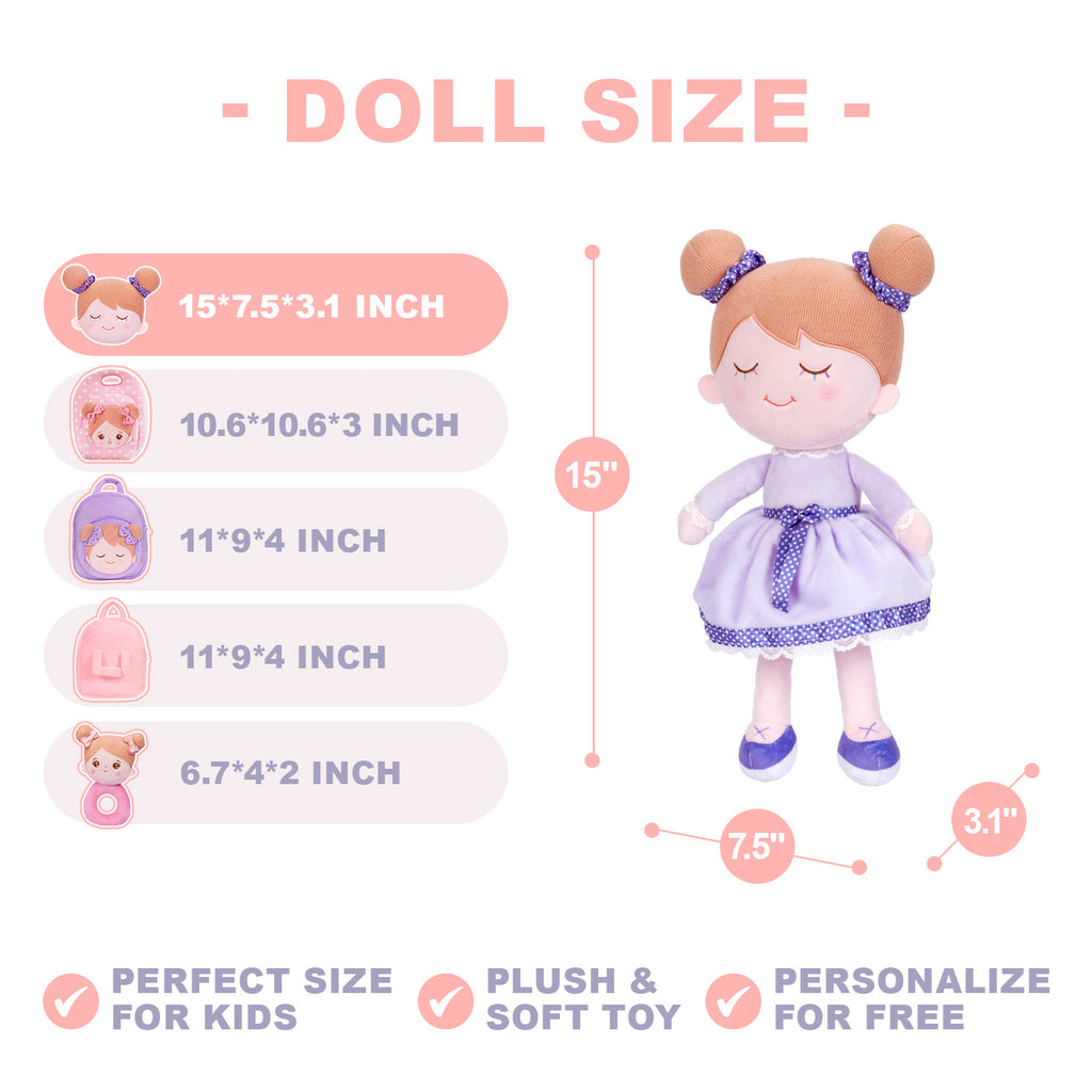 Bambola viola chiaro personalizzata