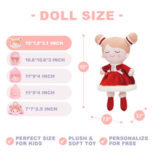 Indlæs billede til gallerivisning Personalized Iris Red Dress Girl Doll and Backpack