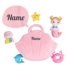 Load image into Gallery viewer, Personalized Baby&#39;s First Plush Playset Sound Toy Gift Set