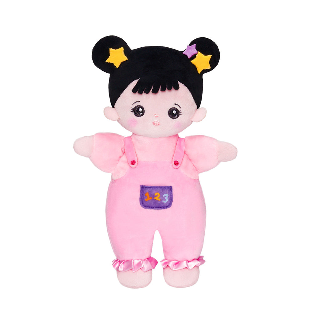 Personalized Black Hair Mini Plush Baby Girl Doll