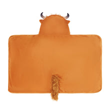 Charger l&#39;image dans la galerie, Scottish Highland Cow Cattle Wearable Hooded Blanket for Kid