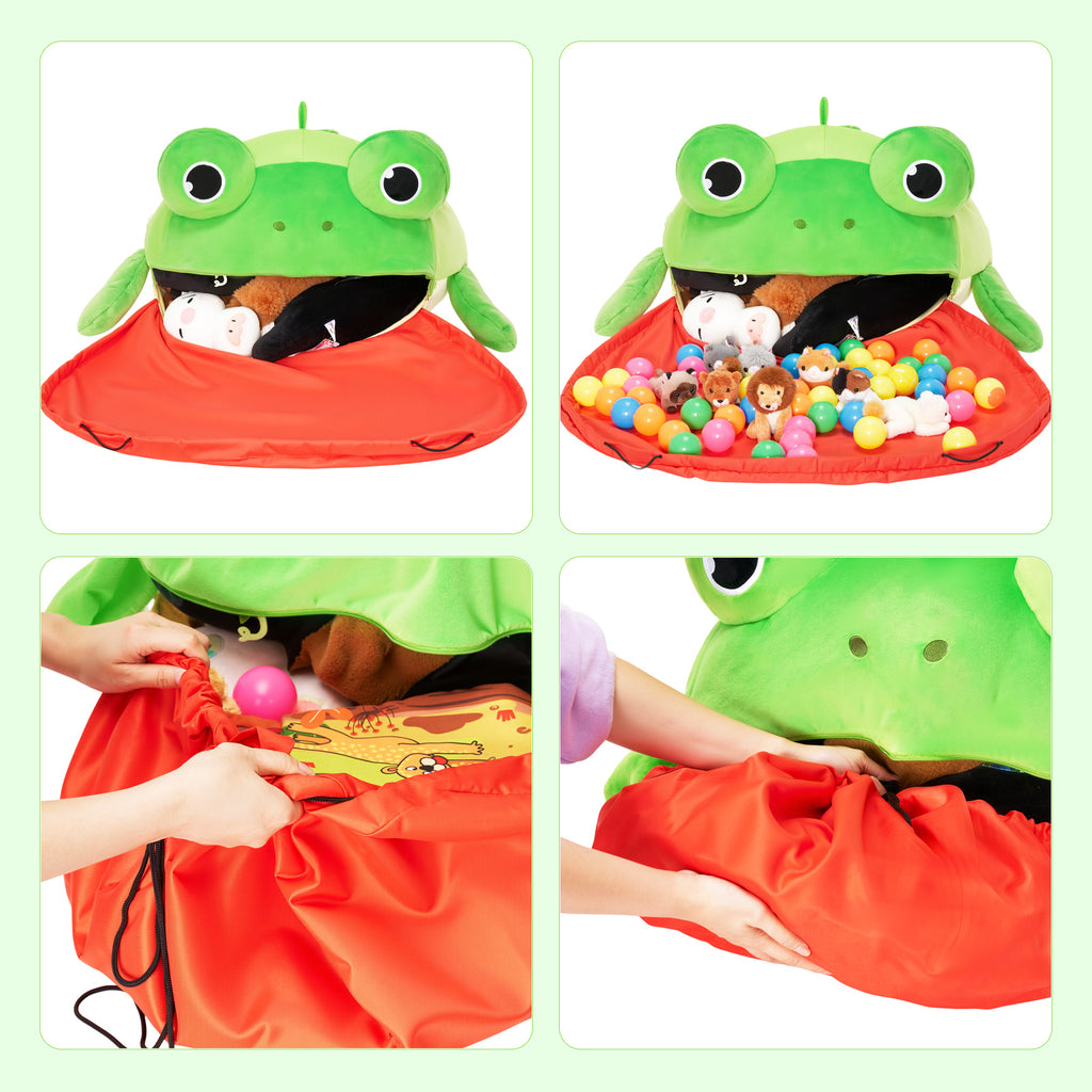 Ball Shaped Frog Children's Toy Storage Bean Bag Chair Cover