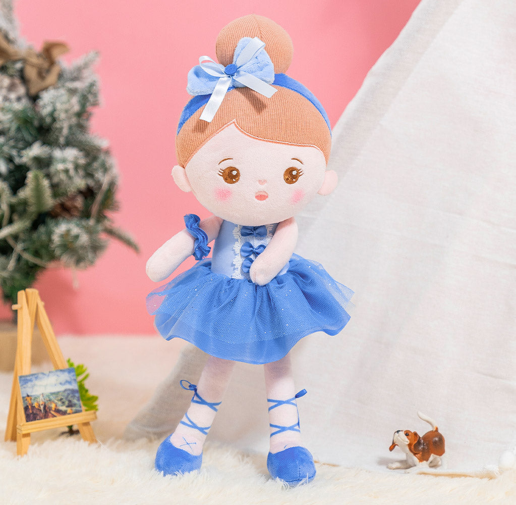 Personalized Ballerina Princess Plush Doll - Blue & Pink