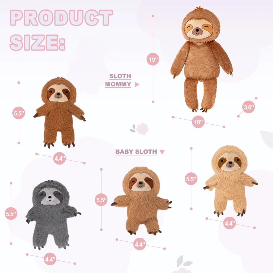 Baby's First Sloth Family Plush Playset Stuffed Animals Gift Set