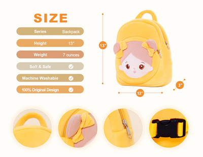 Personalized Yellow Bee Girl and Backpack