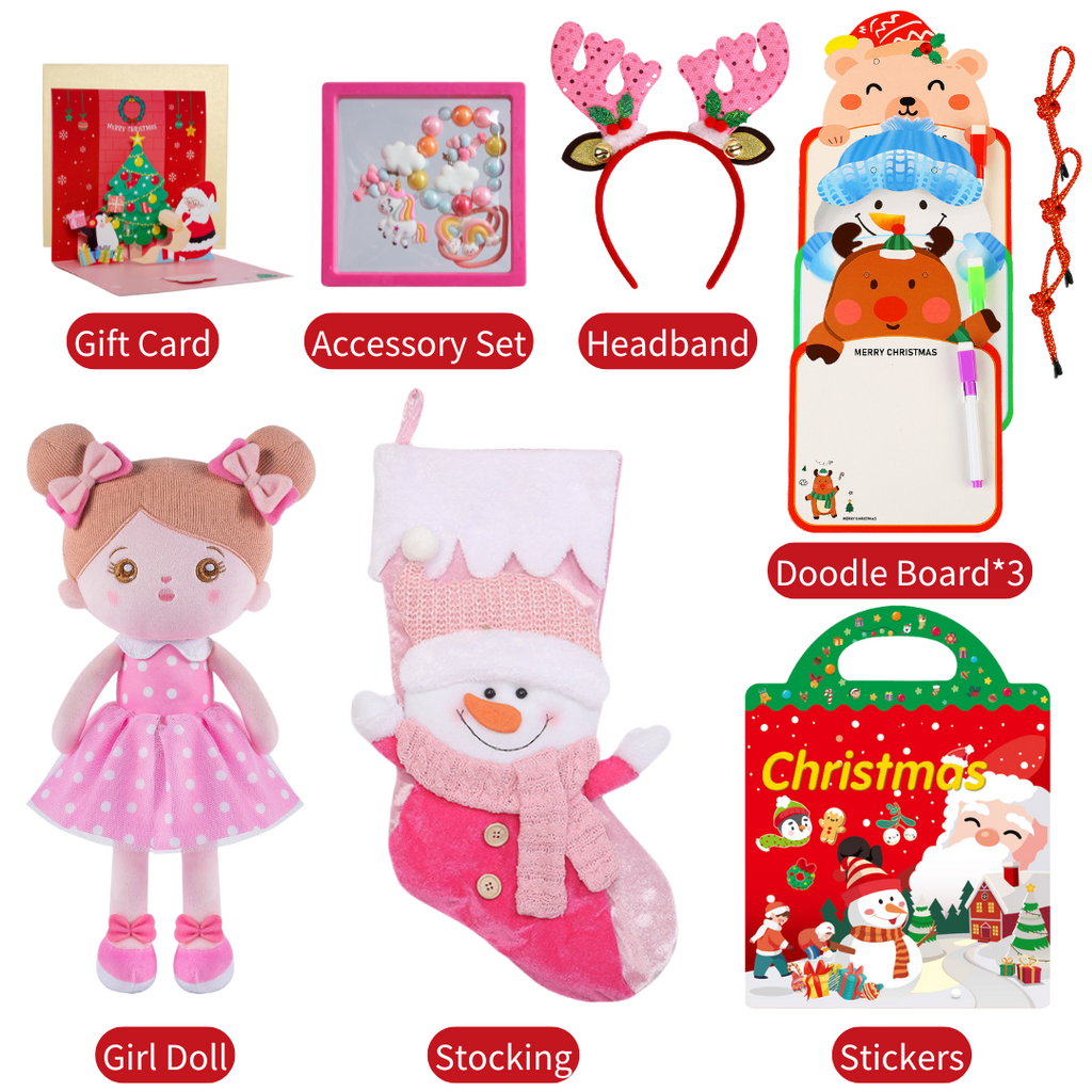 Personalized Christmas Doll and Stocking Gift Set