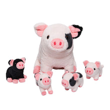 Cargar imagen en el visor de la galería, Spotted Swine Pig Mommy Stuffed Animal Set with 4 Piglets Inside