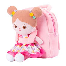Load image into Gallery viewer, Personalized Pink Plush Backpack with Doll Carrier