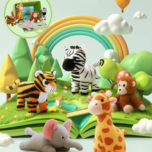 Afbeelding in Gallery-weergave laden, Personalized Portable Fun Plush Zoo House Set