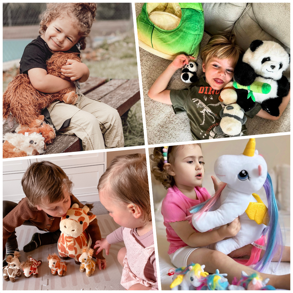 Plush Stuffed Animal Family Toy Set Mommy with Babies - 9 Themes