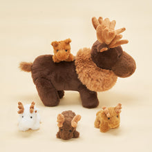 Ladda upp bild till gallerivisning, Moose Stuffed Animal with 4 Babies Inside