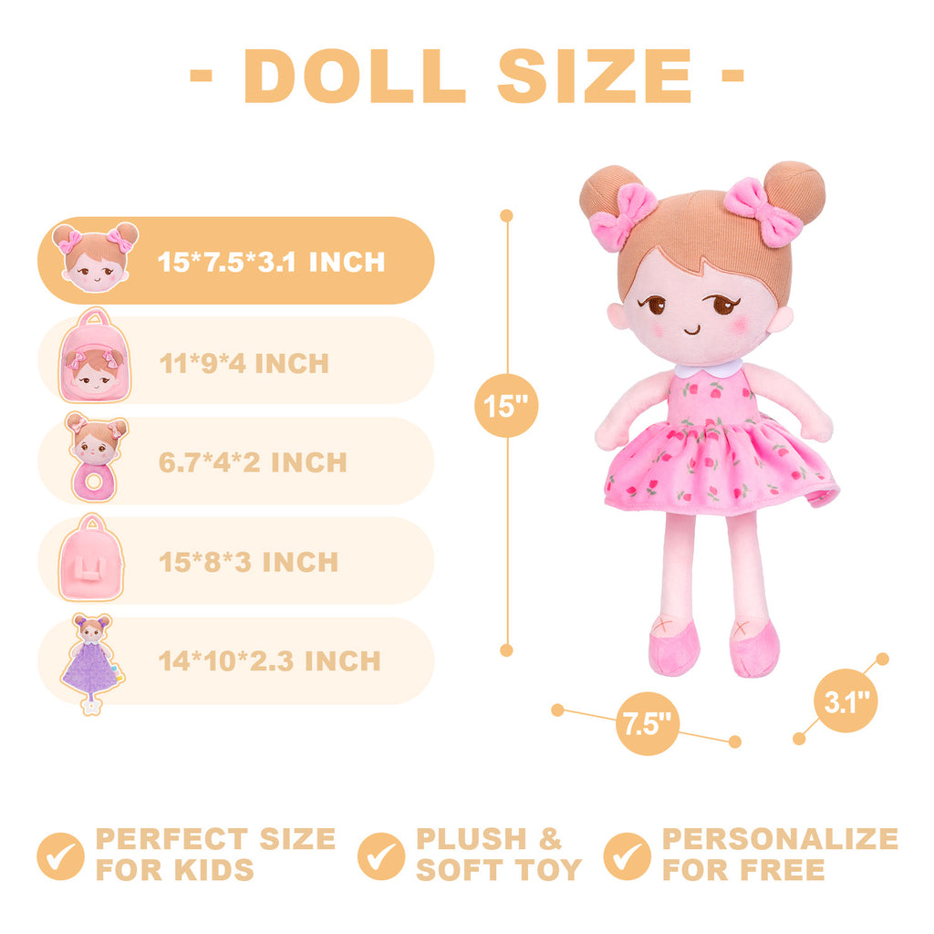Bambola rosa giocosa personalizzata