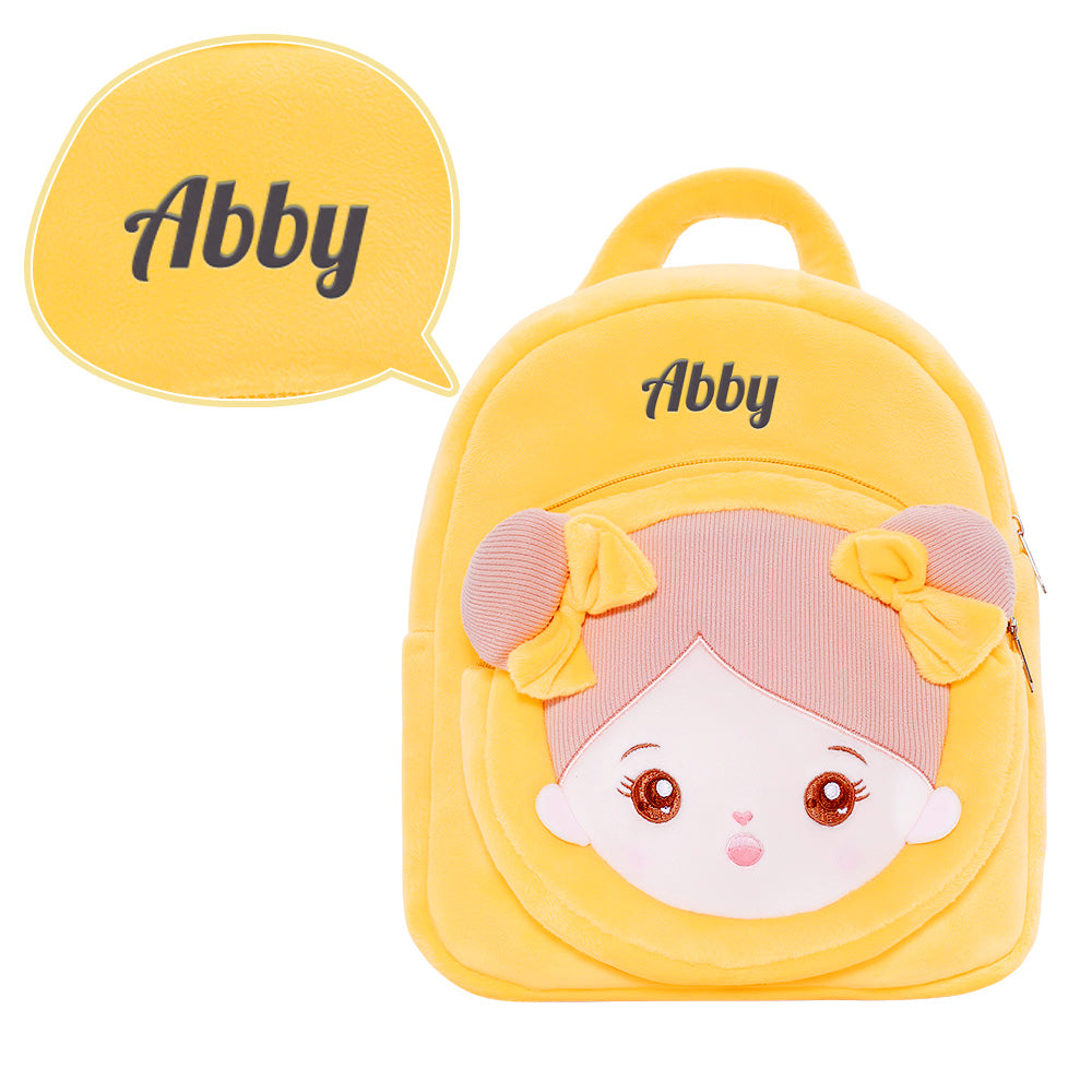 Personalized Yellow Open Eyes  Plush Baby Girl Backpack