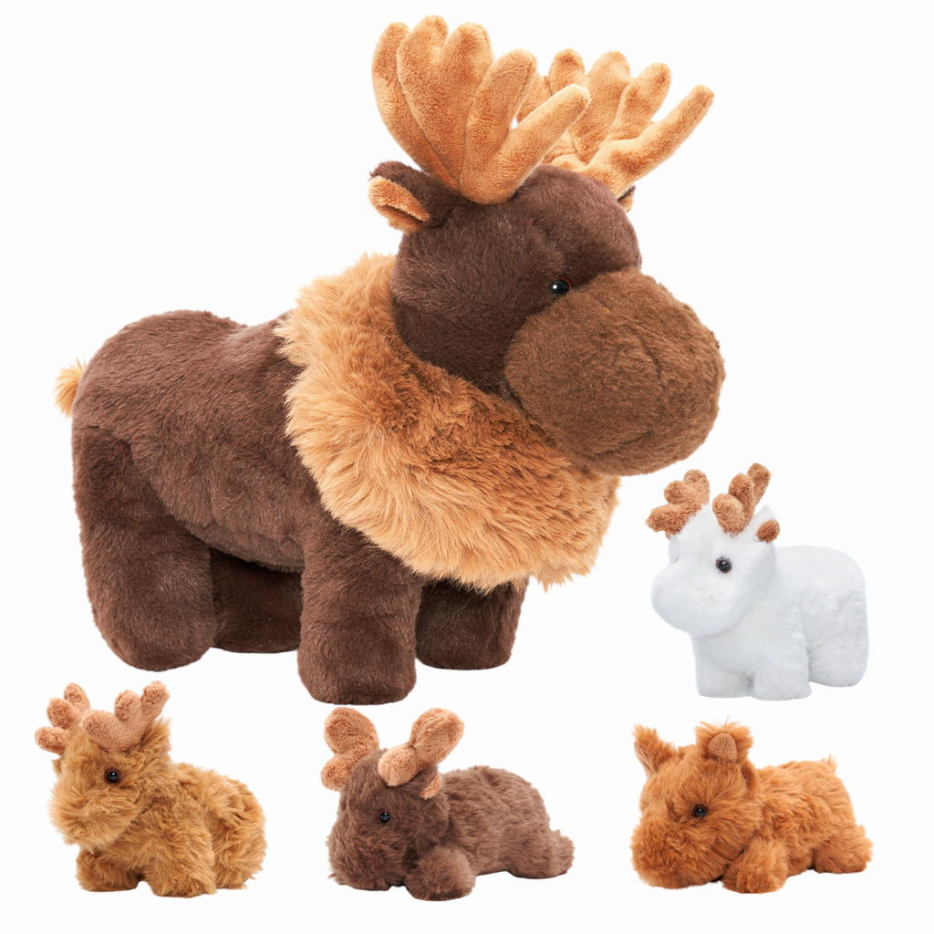 Plush Stuffed Animal Family Toy Set Mommy with Babies - 15 Themes