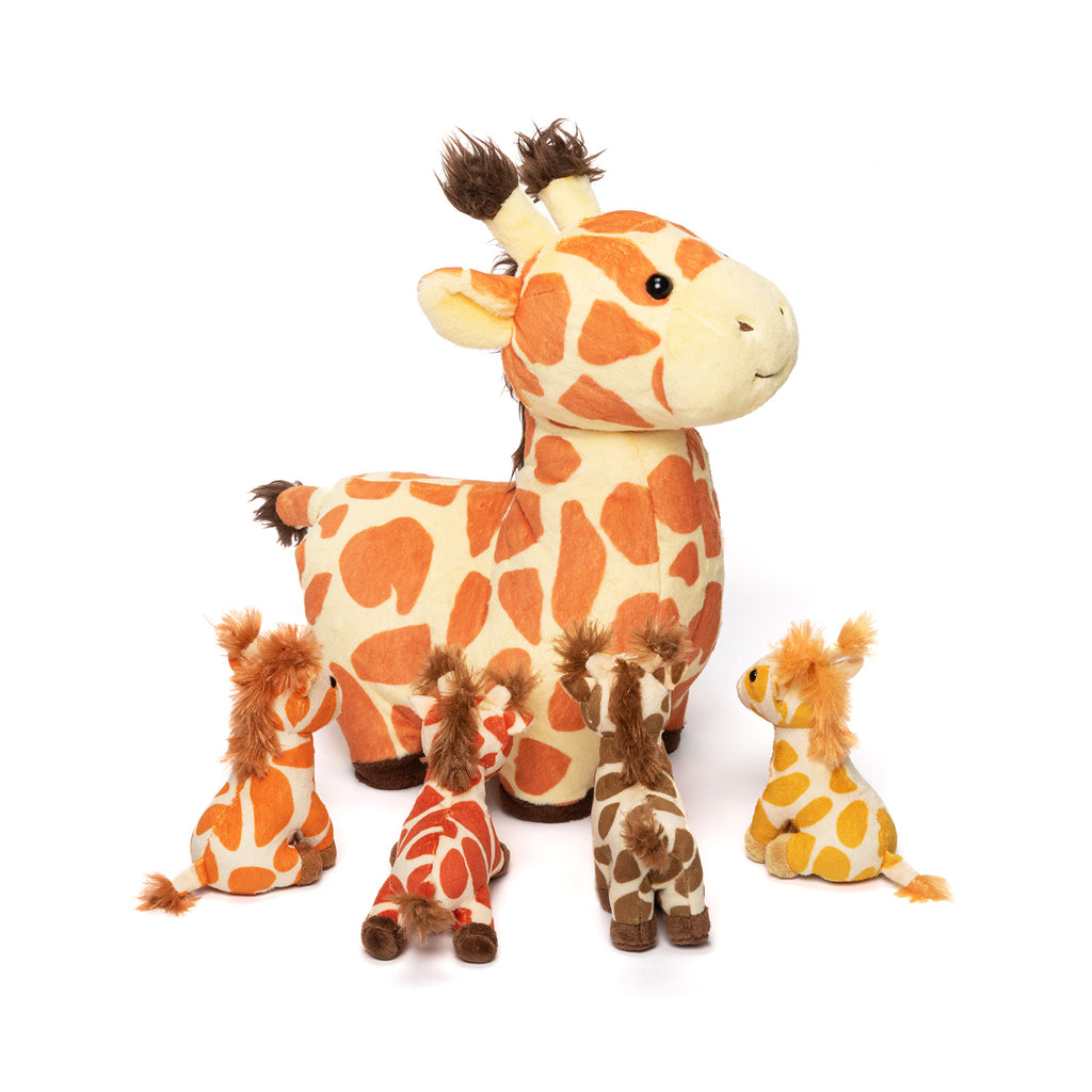 Giraffe Mommy with 4 Babies Plush Stuffed Animal Set