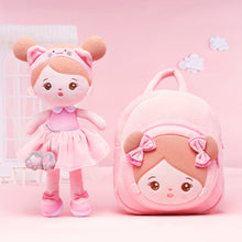Afbeelding in Gallery-weergave laden, Personalized Pink Cat Plush Baby Girl Doll + Backpack