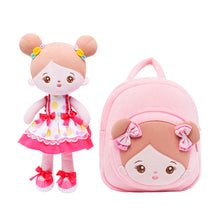 Cargar imagen en el visor de la galería, Personalized Pink Dot Girl Doll + Backpack