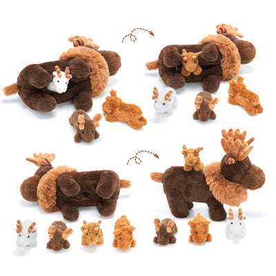 Moose Stuffed Animal with 4 Babies Inside