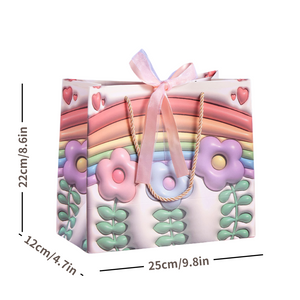 Pink / Blue Paper Gift Bag & Card - Holds Doll Set