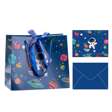 Cargar imagen en el visor de la galería, Paper Hand-held Gift Bag and Gift Card - Pink &amp; Blue