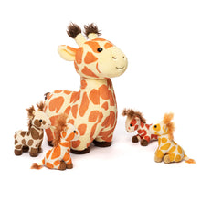 Cargar imagen en el visor de la galería, Giraffe Mommy with 4 Babies Plush Stuffed Animal Set