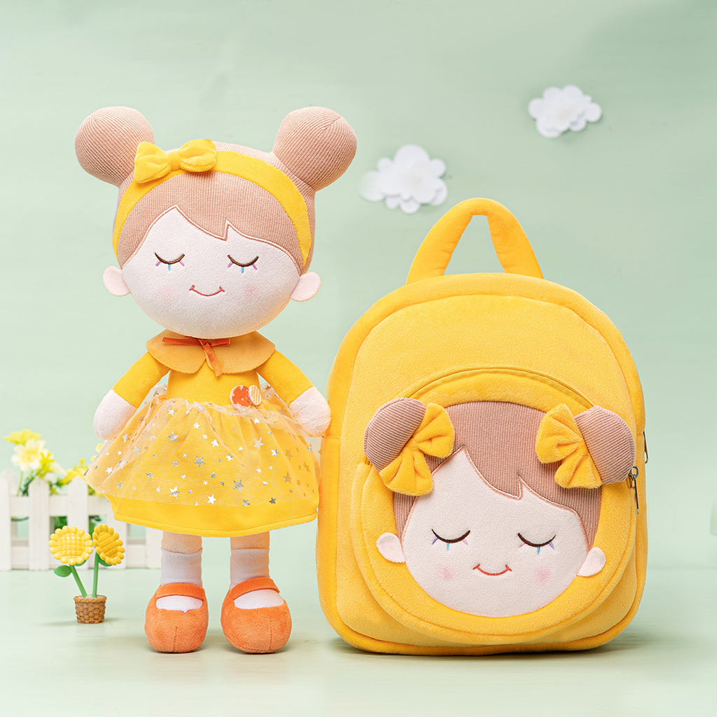 Personalized Yellow Doll and Backpack