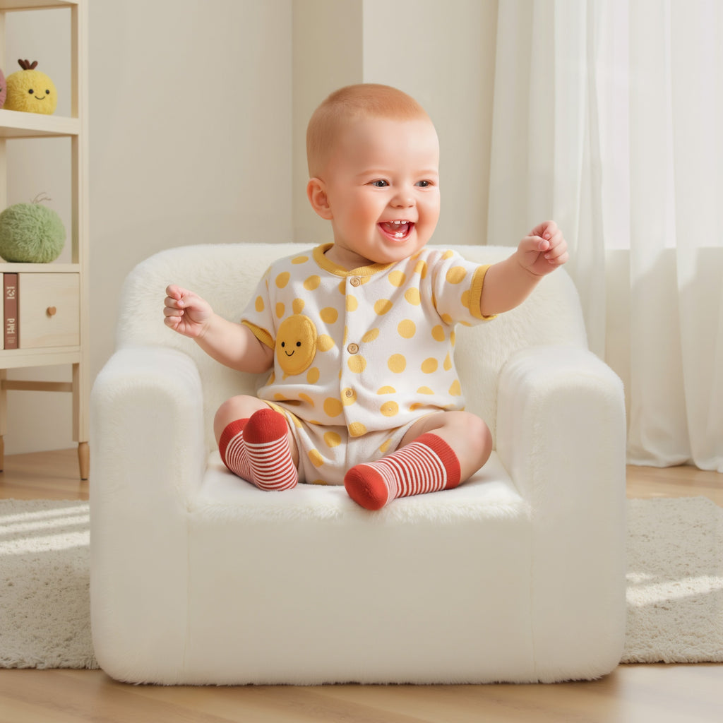 Cream White Cashmere Sofa Chair for Children