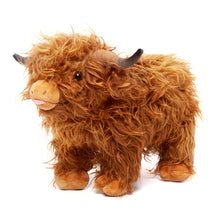 Laden Sie das Bild in den Galerie-Viewer, Scottish Highland Cow Cattle Stuffed Animal with 4 Babies Inside