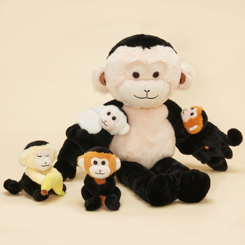 Capuchin Monkey Plush Stuffed Animal with 4 Babies