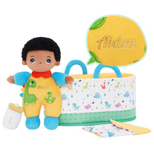 Charger l&#39;image dans la galerie, Mini Personalized Dinosaur Black Skin Boy Plush Doll &amp; Gift Set