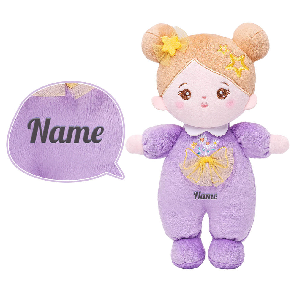 Personalized Purple Mini Plush Baby Girl Doll