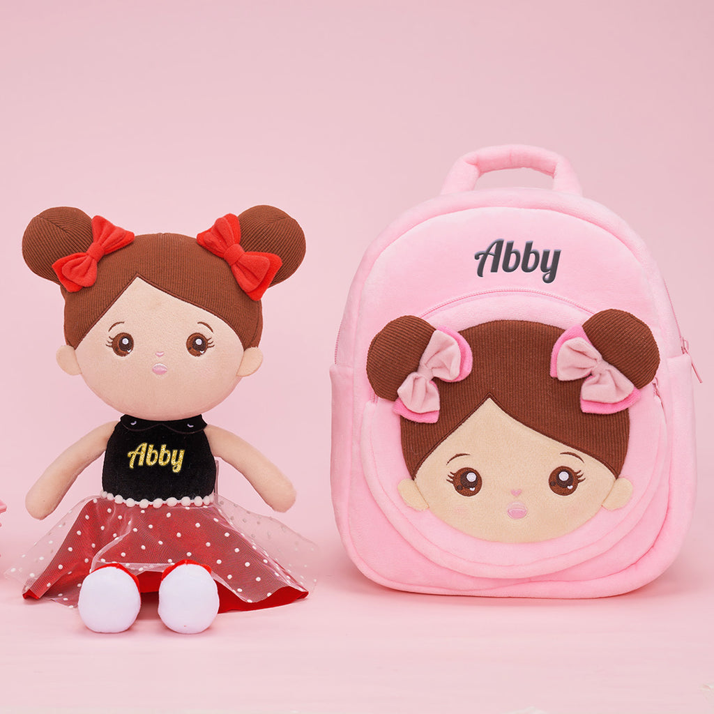 Muñeco bebé de peluche personalizado en tono de piel marrón