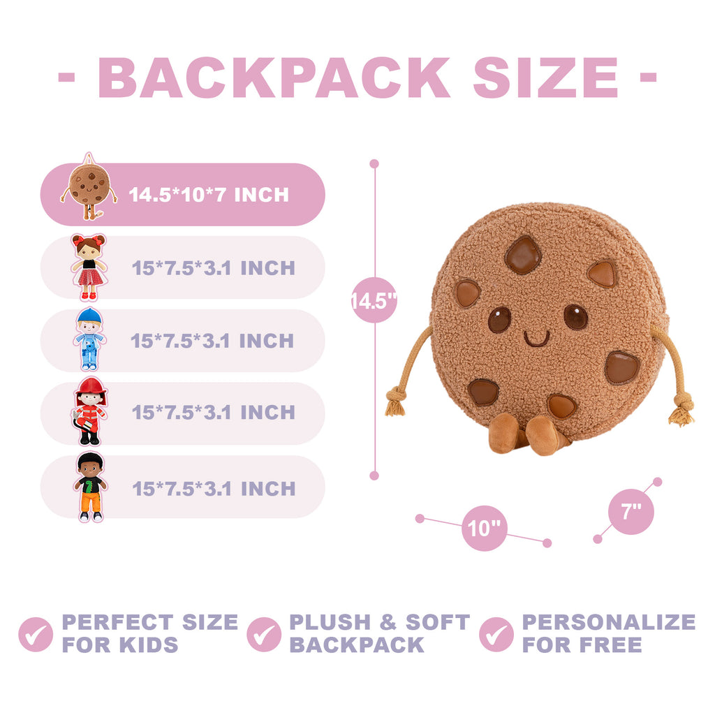 Personalized Cookie Plush Baby Backpack