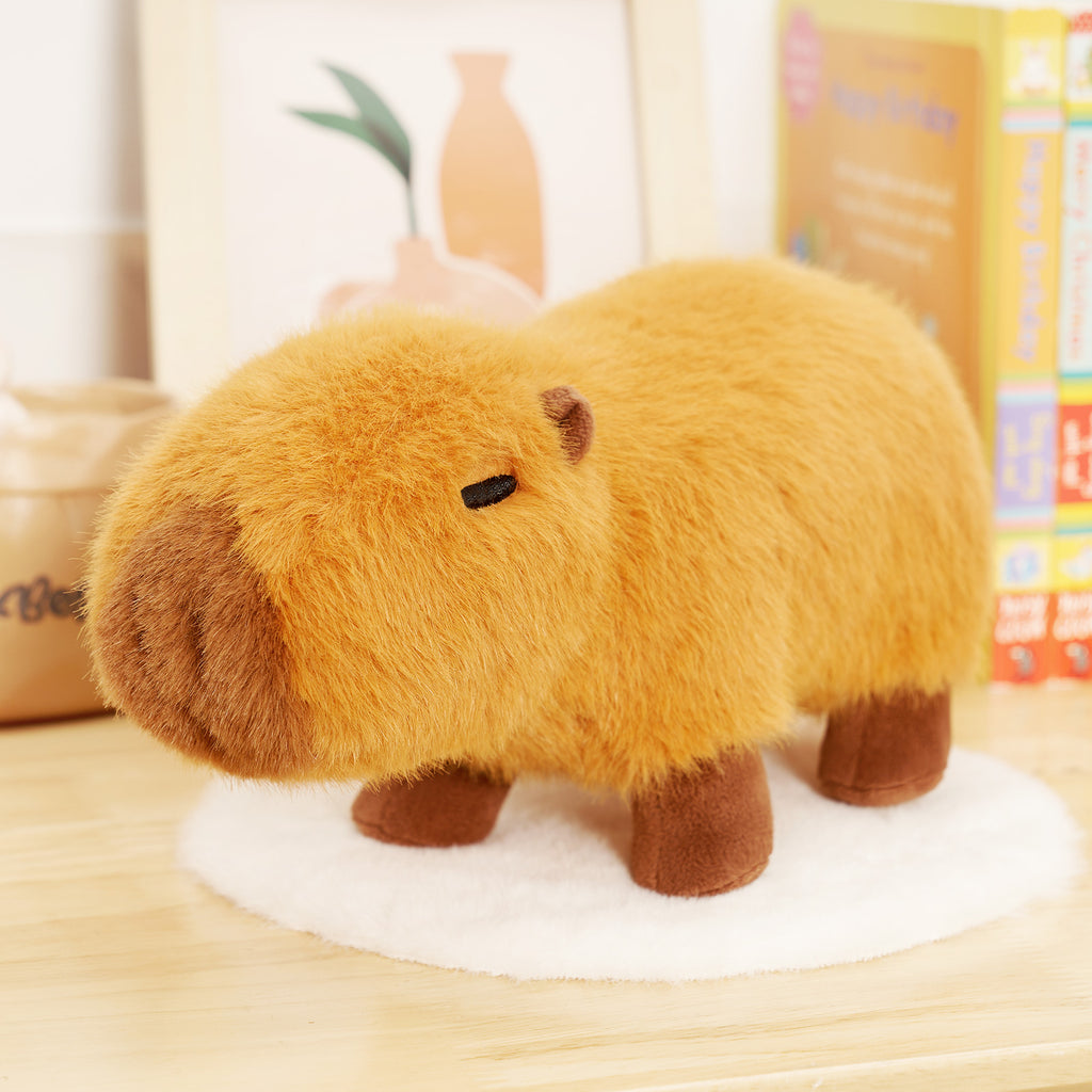 Soft Fur Capybara Plush Stuffed Animal Toy 8.5 Inch