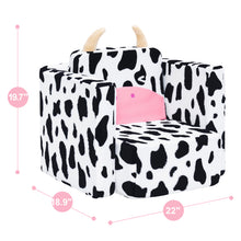 Carica l&#39;immagine nel visualizzatore di Gallery, 2 In 1 Cute Dairy Cow Pattern Children Sofa Couch and Desk