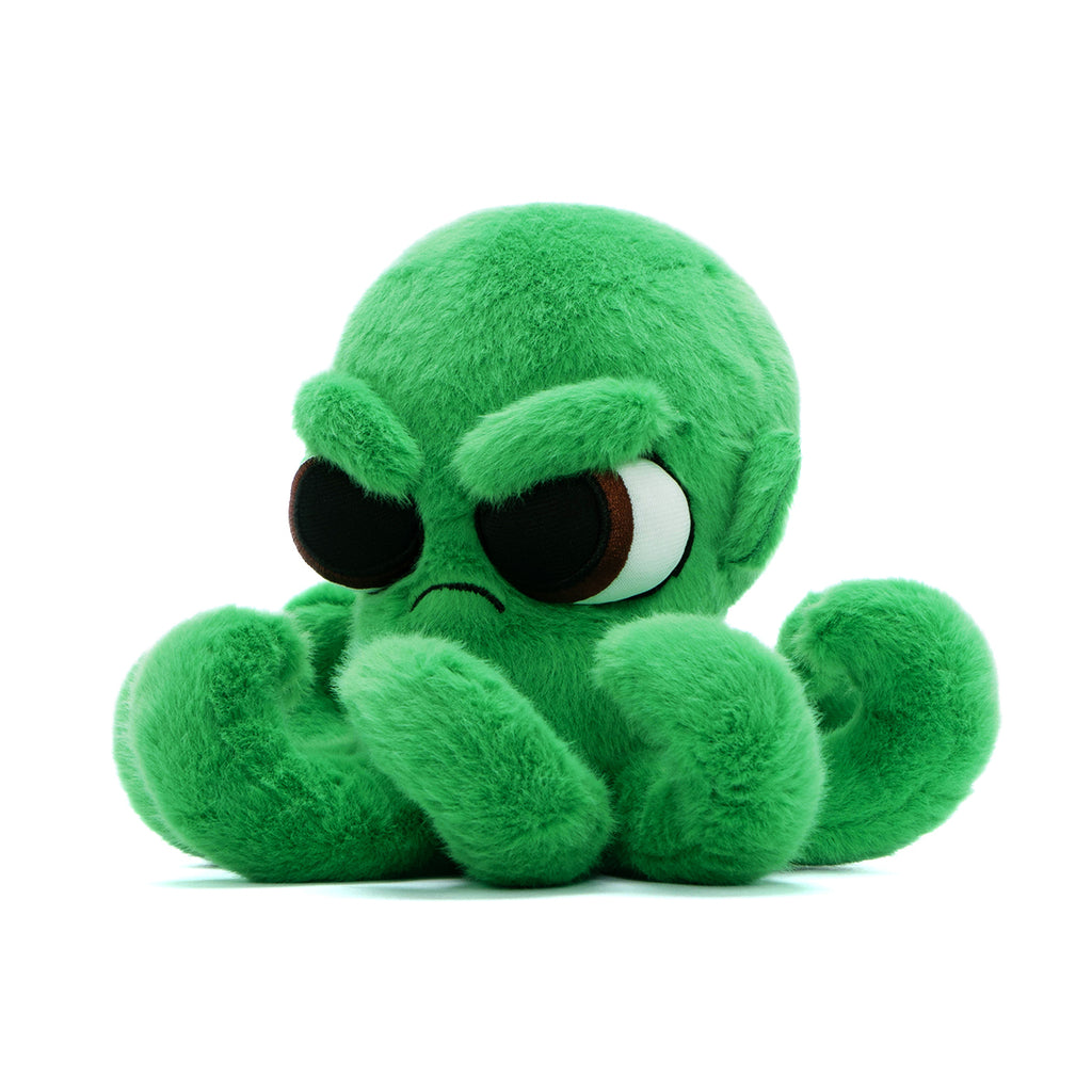 Soft Fur Green Octopus Plush Stuffed Animal Toy 7.5 Inch