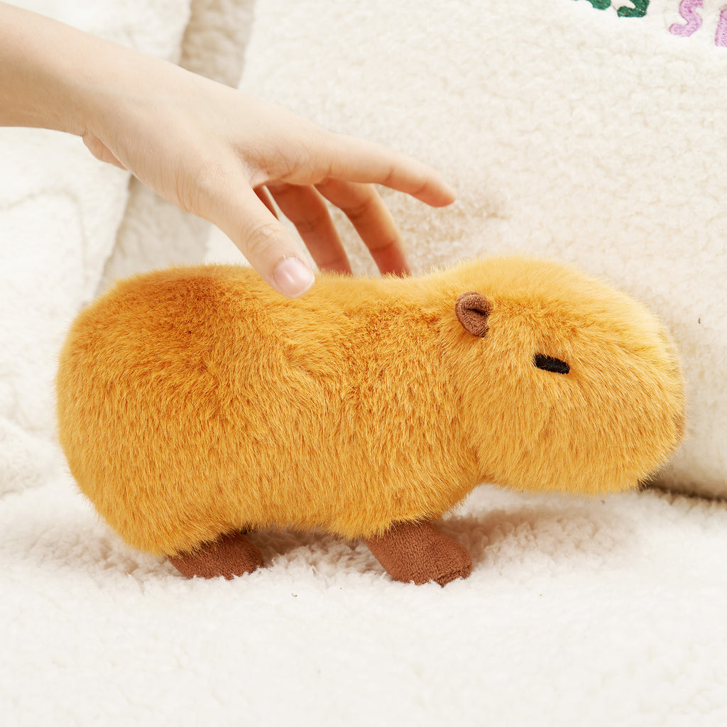 Soft Fur Capybara Plush Stuffed Animal Toy 8.5 Inch