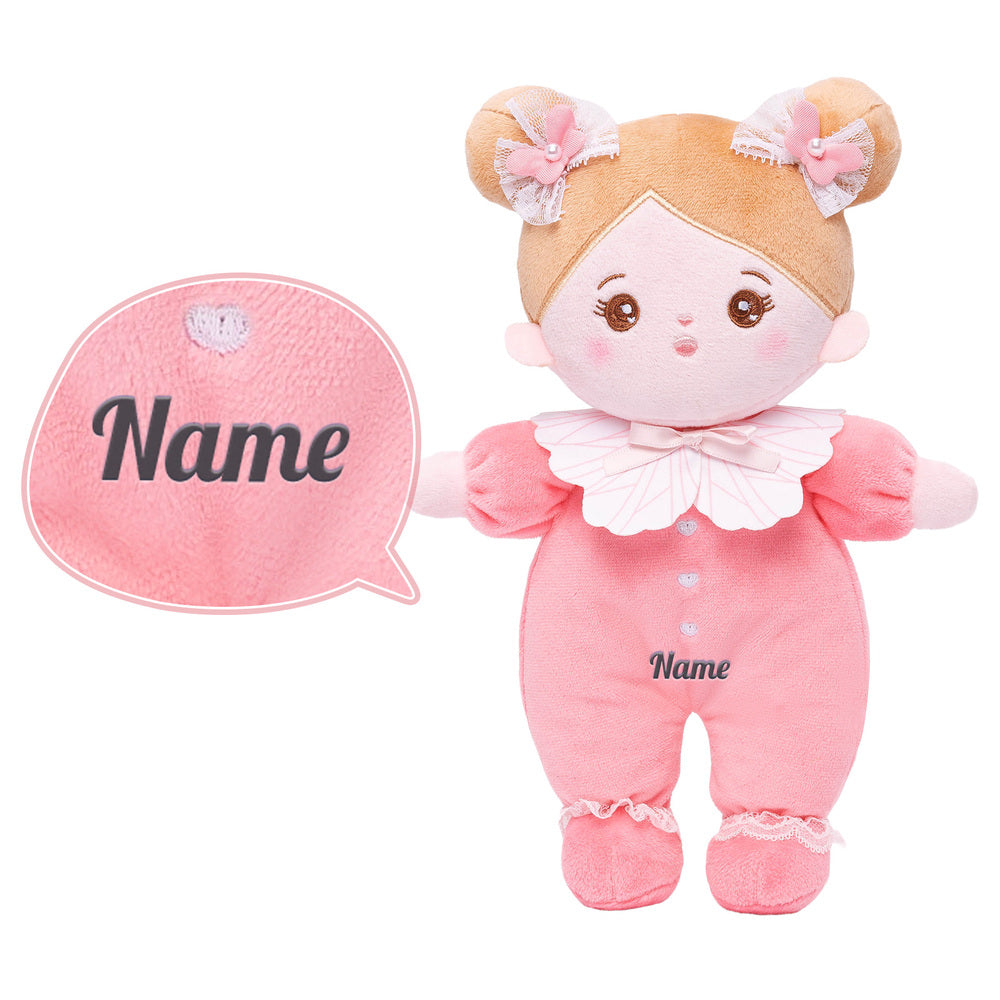 Personalized Pink Mini Plush Baby Girl Doll