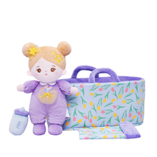 Carica l&#39;immagine nel visualizzatore di Gallery, Personalized Purple Mini Plush Rag Baby Doll &amp; Gift Set