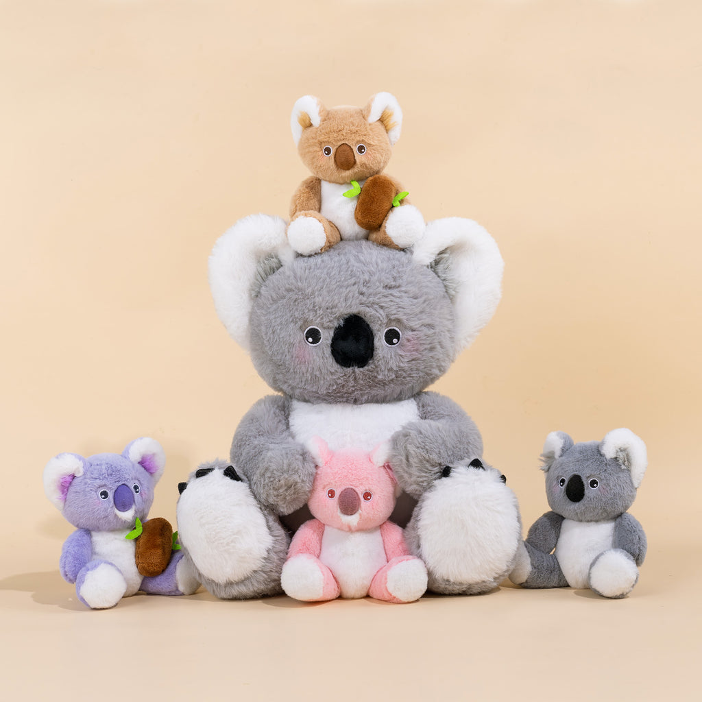 Koala Family with 4 Babies Plush Playset Animals Stuffed Gift Set for Toddler