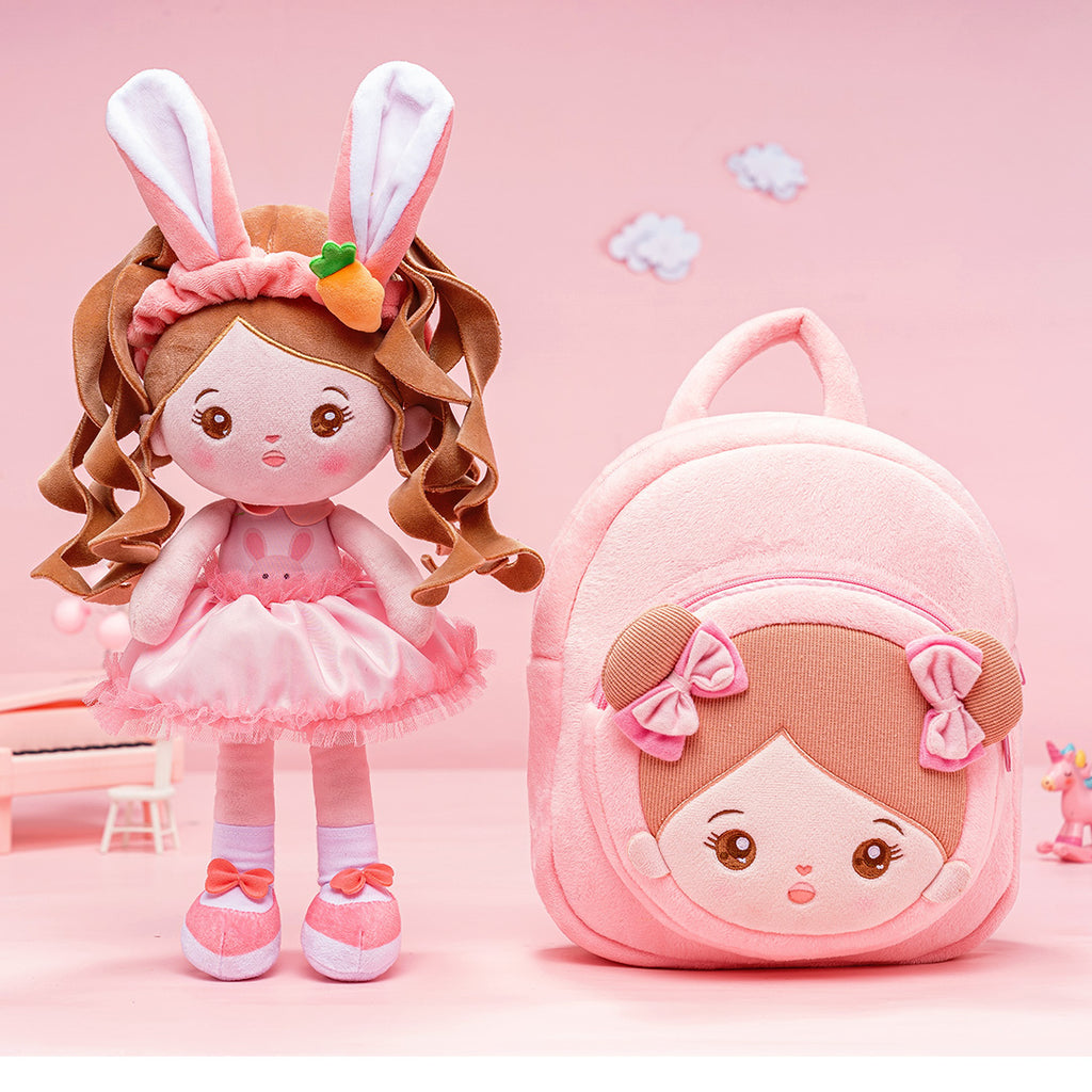 Personalized Long Ears Bunny Girl and Backpack