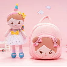 Laden Sie das Bild in den Galerie-Viewer, Personalized Abby White Unicorn Girl Doll + Backpack